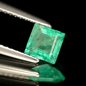 Smeraldo naturale verde da 0,49 ct, quadrato, SI-I1