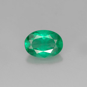 Smeraldo Verde naturale da 0.83 ct, Taglio ovale, SI-I1
