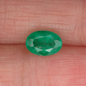 Smeraldo naturale verde da 0,76 ct, taglio ovale, SI-I1