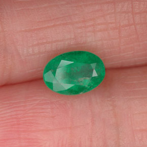 Smeraldo naturale verde da 0,76 ct, taglio ovale, SI-I1