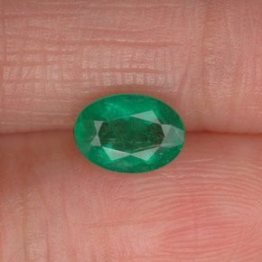 Smeraldo naturale verde da 0,71 ct, taglio ovale, I1
