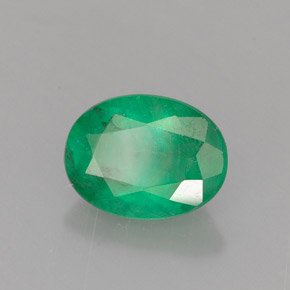 Smeraldo naturale verde da 0,95 ct, taglio ovale, I1