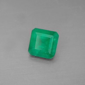 Smeraldo naturale verde da 0,63 ct, taglio smeraldo, I1
