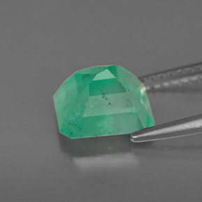 Smeraldo naturale verde da 2,09 ct, taglio smeraldo, I1
