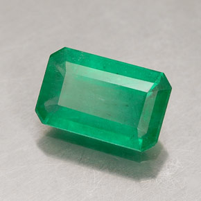 Smeraldo naturale verde da 0,98 ct, taglio smeraldo, SI-I1