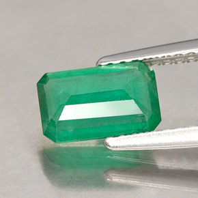 Smeraldo naturale verde da 0,98 ct, taglio smeraldo, SI-I1