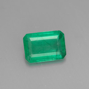 Smeraldo naturale verde da 0,75 ct, taglio smeraldo, I1