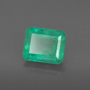 Smeraldo naturale verde da 1,93 ct, taglio smeraldo, I1