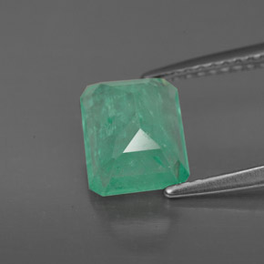 Smeraldo naturale verde da 1,93 ct, taglio smeraldo, I1