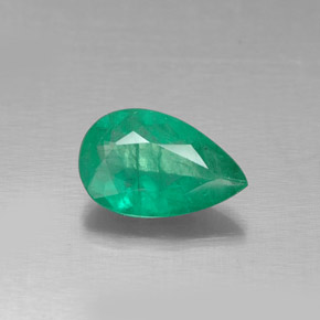 Smeraldo naturale verde da 0,65 ct, taglio a pera, SI-I1