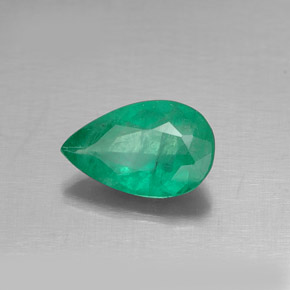 Smeraldo naturale verde da 0,65 ct, taglio a pera, SI-I1