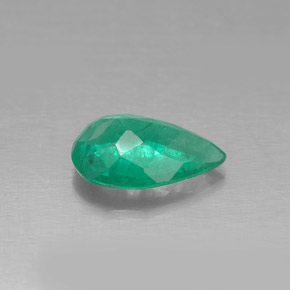 Smeraldo naturale verde da 0,65 ct, taglio a pera, SI-I1