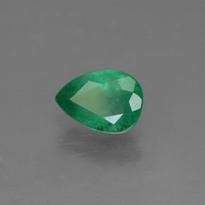 Smeraldo naturale verde da 0,65 ct, taglio a pera, I1