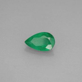 Smeraldo naturale verde da 0,74 ct, taglio a pera, I1