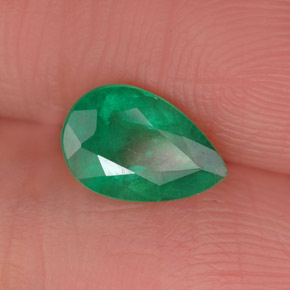 Smeraldo naturale verde da 0,72 ct, taglio a pera, SI-I1