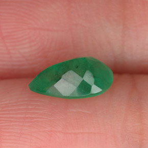 Smeraldo naturale verde da 0,72 ct, taglio a pera, SI-I1
