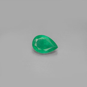 Smeraldo Verde naturale da 0.53 ct, Forma a pera, SI-I1