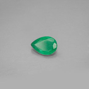Smeraldo Verde naturale da 0.53 ct, Forma a pera, SI-I1