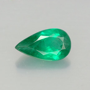 Smeraldo verde naturale da 0,90 ct, taglio a pera, SI