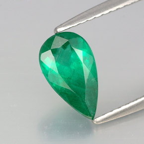 Smeraldo verde naturale da 0,90 ct, taglio a pera, SI
