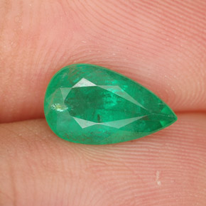 Smeraldo naturale verde da 1,27 ct, taglio a pera, SI-I1