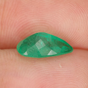 Smeraldo naturale verde da 1,27 ct, taglio a pera, SI-I1