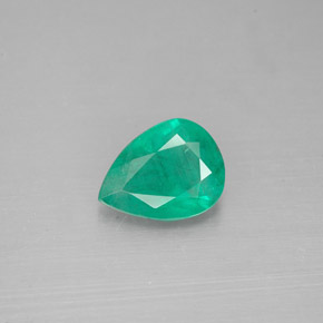 Smeraldo naturale verde da 0,91 ct, taglio a pera, SI-I1