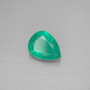 Smeraldo naturale verde da 0,91 ct, taglio a pera, SI-I1