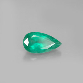 Smeraldo naturale verde da 0,94 ct, taglio a pera, SI-I1
