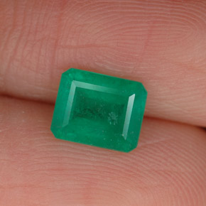 Smeraldo naturale verde da 0,86 ct, taglio smeraldo, SI-I1