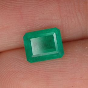 Smeraldo naturale verde da 0,86 ct, taglio smeraldo, SI-I1