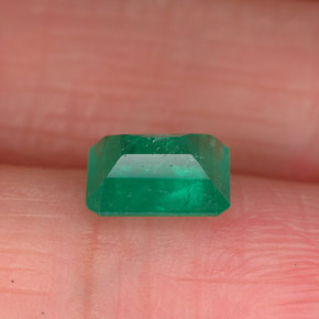 Smeraldo naturale verde da 0,86 ct, taglio smeraldo, SI-I1