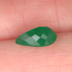 Smeraldo Verde naturale da 0.75 ct, Forma a pera, I1