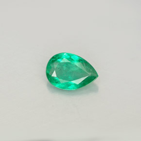 Smeraldo naturale verde da 0,44 ct, taglio a pera, SI-I1