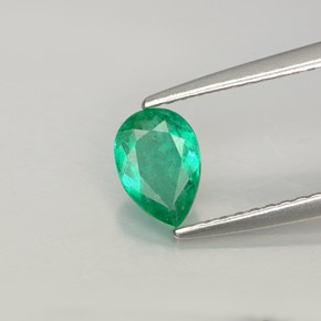 Smeraldo naturale verde da 0,44 ct, taglio a pera, SI-I1