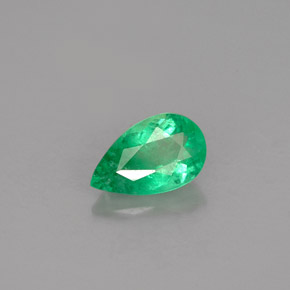 Smeraldo naturale verde da 0,74 ct, taglio a pera, SI-I1