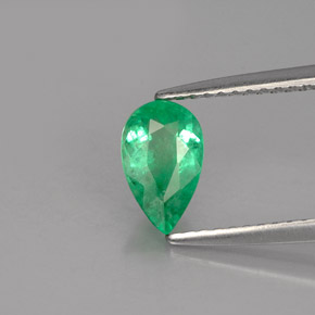 Smeraldo naturale verde da 0,74 ct, taglio a pera, SI-I1