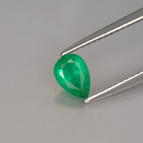 Smeraldo naturale verde da 0,49 ct, taglio a pera, SI-I1