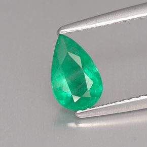 Smeraldo naturale verde da 0,69 ct, taglio a pera, SI-I1