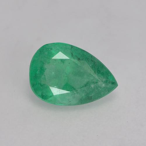 Smeraldo naturale verde da 0,62 ct, taglio a pera, SI-I1