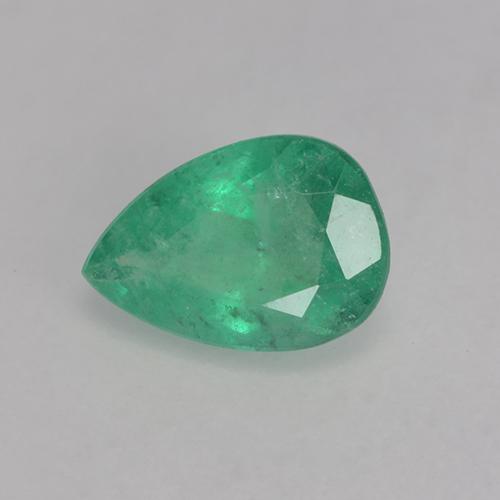 Smeraldo naturale verde da 0,62 ct, taglio a pera, SI-I1