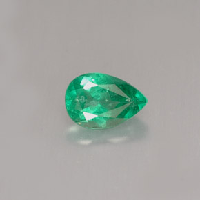 Smeraldo naturale verde da 0,43 ct, taglio a pera, SI-I1