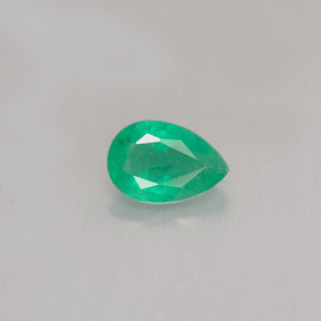 Smeraldo naturale verde da 0,37 ct, taglio a pera, SI-I1