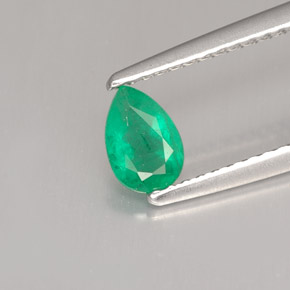 Smeraldo naturale verde da 0,37 ct, taglio a pera, SI-I1