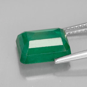 Smeraldo Verde naturale da 3.75 ct, Taglio smeraldo, SI-I1