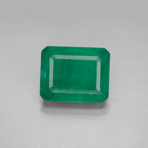 Smeraldo naturale verde da 4,16 ct, taglio smeraldo, SI-I1