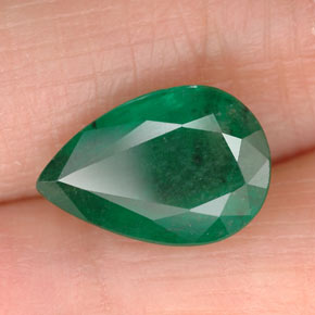 Smeraldo Verde naturale da 2.66 ct, Forma a pera, SI-I1