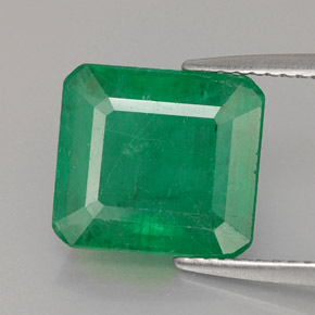 Smeraldo naturale verde da 4,15 ct, taglio smeraldo, SI-I1