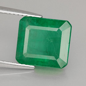 Smeraldo naturale verde da 4,15 ct, taglio smeraldo, SI-I1