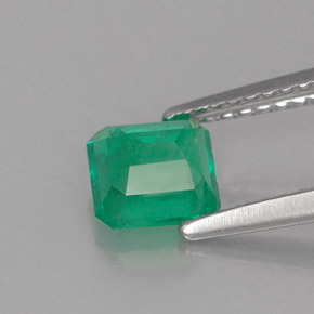 Smeraldo naturale verde da 0,88 ct, taglio smeraldo, SI-I1